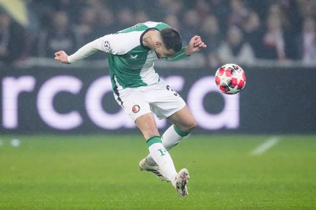 Sport Bilder des Tages UEFA Champions League: Lille OSC v Feyenoord Lille - David Hancko of Feyenoord during the eight and final round of new format of the Champions League 2024 2025. The match is set between Lille OSC and Feyenoord at Stade Pierre-Mauroy on 29 January 2025 in Lille, France. Copyright: xYannickxVerhoevenx