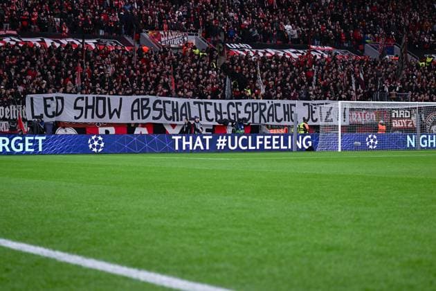 29 01 2025, Football, Champions League, Matchday 8, Season 2024 2025, Bayer 04 Leverkusen Sparta Prague, Fanbanner Bayer Leverkusen, xRHR FOTO TKx Copyright: RHR-FOTOx RHR-FOTO TK