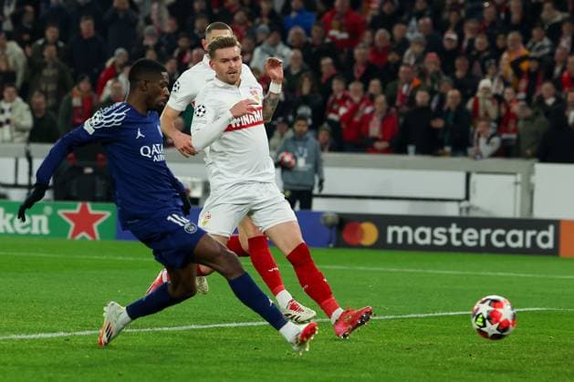 Stuttgart 29. January 2025 Uefa Champions League phase 2024 25 Matchday 8, VFB Stuttgart - Paris Saint Germain v.l., Ousmane Dembele (Paris Saint-Germain) schiesst das Tor zum 0:2 Copyright: JoaquimxFerreira