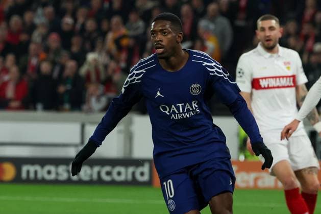 Stuttgart 29 January 2025 Uefa Champions League phase 2024 25 Matchday 8, VFB Stuttgart Paris Saint Germain v l , Ousmane Dembele Paris Saint Germain Torjubel, Goal celebration, celebrate the goal Copyright: JoaquimxFerreira