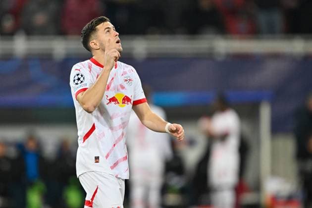 SOCCER - UEFA CL, Sturm vs RB Leipzig KLAGENFURT,AUSTRIA,29.JAN.25 - SOCCER - UEFA Champions League, SK Sturm Graz vs RasenBallsport Leipzig. Image shows Christoph Baumgartner (RB Leipzig).  GEPAxpictures xAvnixRetkoceri
