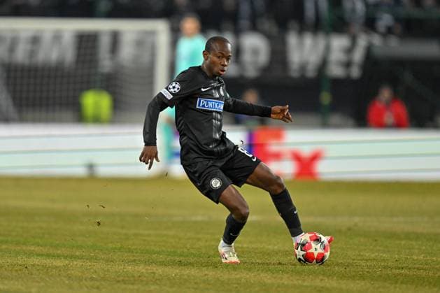 SOCCER - UEFA CL, Sturm vs RB Leipzig KLAGENFURT,AUSTRIA,29.JAN.25 - SOCCER - UEFA Champions League, SK Sturm Graz vs RasenBallsport Leipzig. Image shows Malick Yalcouye (Sturm).  GEPAxpictures xAvnixRetkoceri