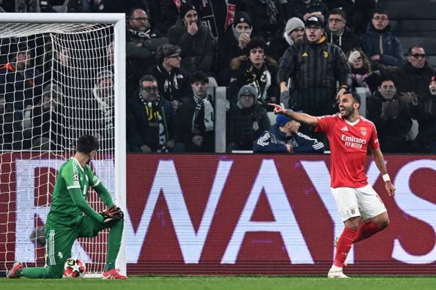 Db Torino 29 01 2025 - Champions League Juventus-Benfica foto Daniele Buffa Image nella foto: esutanza gol Vangelis Pavlidis 