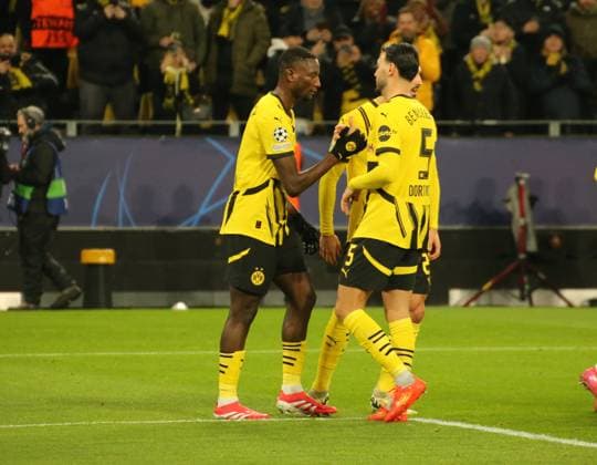 29 01 2025, xgrfx, Football UEFA Champions League, Borussia Dortmund Shakhtar Donetsk v l Goal, Serhou Guirassy Borussia Dortmund DFL DFB REGULATIONS PROHIBIT ANY USE OF PHOTOGRAPHS as IMAGE SEQUENCES and or QUASI VIDEO Dortmund