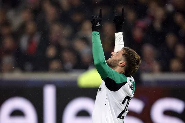 LILLE - Santiago Gimenez of Feyenoord celebrates 1-1 during the UEFA Champions League match between Lille OSC and Feyenoord at Stade Pierre Mauroy on Jan. 29, 2025 in Lille, France. ANP MAURICE VAN STEEN UEFA Champions League 2024 25 League Phase MD8 2024 25 xVIxANPxSportx xxANPxIVx 518654582 originalFilename: 518654582.jpg