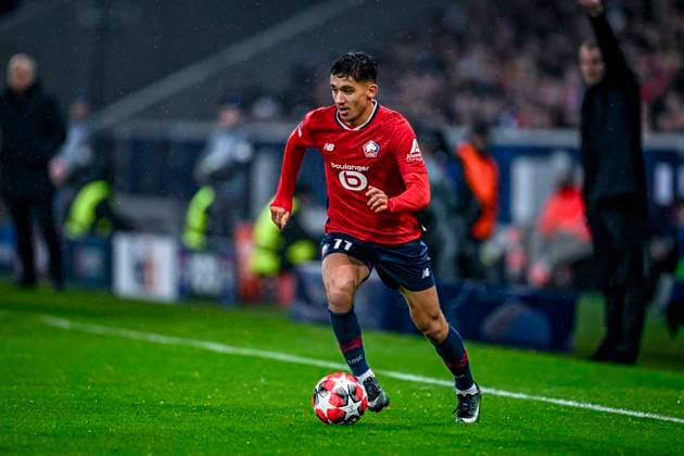 LOSC Lille midfielder Osame Sahraoui, during the match Lille Feyenoord at the Stade Pierre Mauroy for the UEFA Champions League phase Matchday 8 season 2024 2025 in LILLE, France on 29 januari 2025, photo by Stefan Koops EYE4images DeFodi Images Defodi 746 211593 Defodi-746