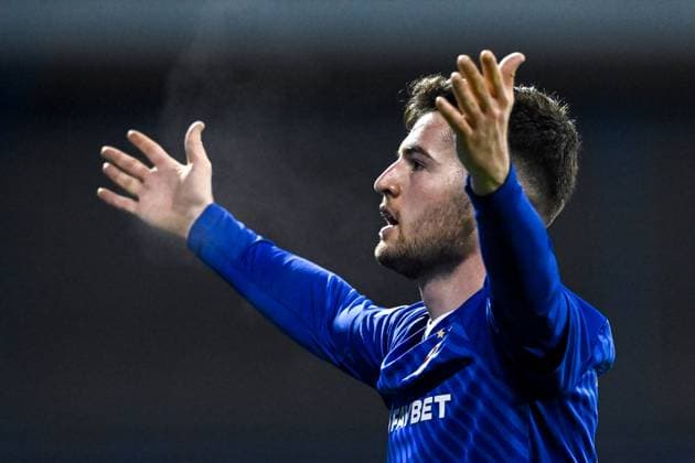 GNK Dinamo v AC Milan - UEFA Champions League 2024 25 League Phase MD8 Martin Baturina of Dinamo Zagreb celebrate after scoring first goal during the UEFA Champions League 2024 25 League Phase MD8 match between GNK Dinamo and AC Milan at Maksimir Stadium on January 29, 2025. in Zagreb, Croatia.  MarkoxLukunic PIXSELL