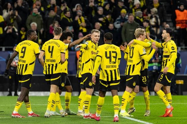 UEFA Champions League Borussia Dortmund FC Shakhtar Donetsk 29 01 2025 Borussia Dortmund celebrate the goal, 1 0 by Serhou Guirassy Borussia Dortmund, 9 UEFA Champions League Borussia Dortmund FC Shakhtar Donetsk Signal Iduna Park, Dortmund 29 01 2025 Copyright: xBEAUTIFULxSPORTS Buriakovx