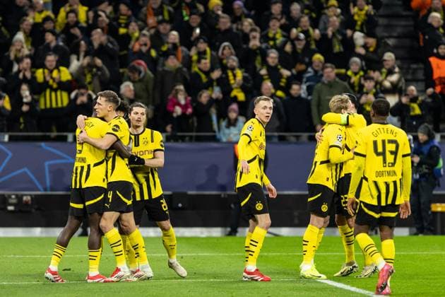 UEFA Champions League Borussia Dortmund FC Shakhtar Donetsk 29 01 2025 Borussia Dortmund celebrate the goal, 1 0 by Serhou Guirassy Borussia Dortmund, 9 UEFA Champions League Borussia Dortmund FC Shakhtar Donetsk Signal Iduna Park, Dortmund 29 01 2025 Copyright: xBEAUTIFULxSPORTS Buriakovx