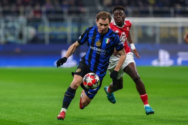 Nicolo Barella of FC Internazionale seen in action during UEFA Champions League 2024 25 League Phase - Matchday8 football match between FC Internazionale and AS Monaco FC at San Siro Stadium  Copyright: xFabrizioxCarabelli IPAxSportx xipa-agency.netx xx IPA_53439578 IPA_Agency_IPA53439578