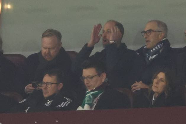 Football, CL, Aston Villa - Celtic Glasgow, Prince William in the stands
