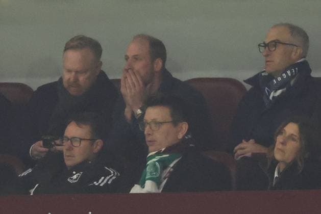 William, Prince of Wales in the stands Aston Villa v Celtic, UEFA Champions League, Group Stage, Football, Villa Park, Birmingham, UK - 29 Jan 2025 EDITORIAL USE ONLY No use with unauthorised audio, video, data, fixture lists, club league logos or live services. Online in-match use limited to 120 images, no video emulation. No use in betting, games or single club league player publications. Copyright: xRyanxBrowne Shutterstockx 15122167bp