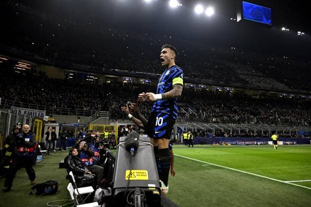 Foto IPP Paolo Bona Milano 29 01 2025 UEFA Champions League di Calcio stagione 2024 2025 partita Inter-Monaco Nella foto Lautaro Martinez esulta dopo il gol del 1-0 Italy Photo Press Worldwide Copyright italy Italy ITALY  Copyright: xR4924_italyphotopressx