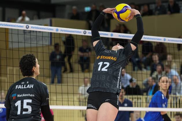 Wiesbaden, Germany January 29, 2025 1 VBL Women 2024 2025 VC Wiesbaden vs Ladies in Black Aachen Pictured Meghan Barthel Ladies in Black Aachen, 12 , Halle am Platz der deutschen Einheit Berlin Copyright: xFotostandx xUlrichxScherbaumx