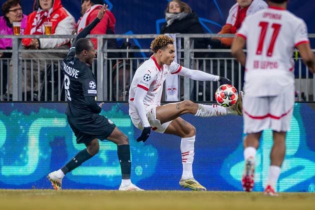 SOCCER - UEFA CL, Sturm vs RB Leipzig KLAGENFURT,AUSTRIA,29.JAN.25 - SOCCER - UEFA Champions League, SK Sturm Graz vs RasenBallsport Leipzig. Image shows Antonio Nusa (RB Leipzig).  GEPAxpictures xMatthiasxTrinkl