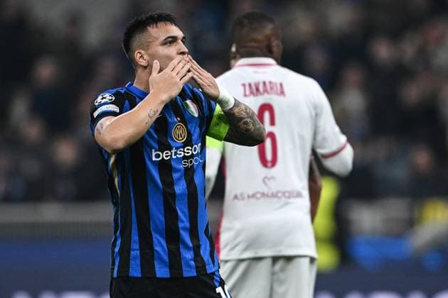 Cm Milano 29 01 2025 - Champions League Inter-Monaco foto Cristiano Mazzi Image nella foto: esultanza gol Lautaro Martinez 