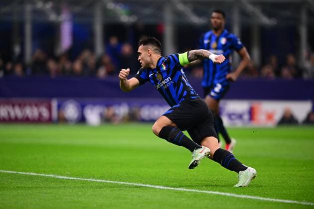 FC Internazionale Milano v AS Monaco - UEFA Champions League 2024 25 League Phase MD8 Lautaro Martinez of Inter Milan celebrates after scoring his team s first goal during the UEFA Champions League 2024 25 League Phase MD8 match between Inter Milan and AS Monaco at San Siro Stadium in Milan, Italy, on January 29, 2025. Milan Lombardy Italy  Copyright: xAndreaxDiodatox originalFilename:diodato-intermil250129_np99d.jpg