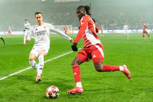 FOOTBALL: BREST vs REAL MADRID Baptiste AUTISSIER MAXPPP - Guingamp 29 01 2025 Baptiste AUTISSIER Maxppp Guingamp ; 29 01 2025 ; Mama Balde et Lucas Vazquez lors du match Brest vs Real Madrid comptant pour la 8e journee de la Ligue des Champions a Guingamp le 29 janvier 2025. Guingamp Guingamp Bretagne France  Copyright: xMAXPPPxBaptistexAUTISSIERx BAU202501299955 BAU202501299955