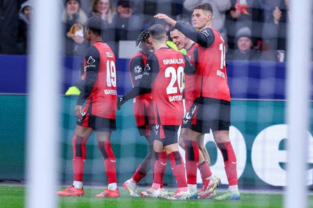 29 01 2025, Football, Bayer 04 Leverkusen AC Sparta Prague, UEFA Champions League, Matchday 8, BayArena, Season 2024 2025 Goal celebration after the 1 0 by Florian Wirtz Bayer04 Leverkusen 10 North Rhine-Westphalia Germany