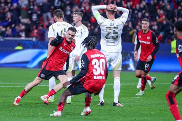 29 01 2025, Football, Bayer 04 Leverkusen AC Sparta Prague, UEFA Champions League, Matchday 8, BayArena, Season 2024 2025 Goal celebration after the 1 0 by Florian Wirtz Bayer04 Leverkusen 10 North Rhine-Westphalia Germany