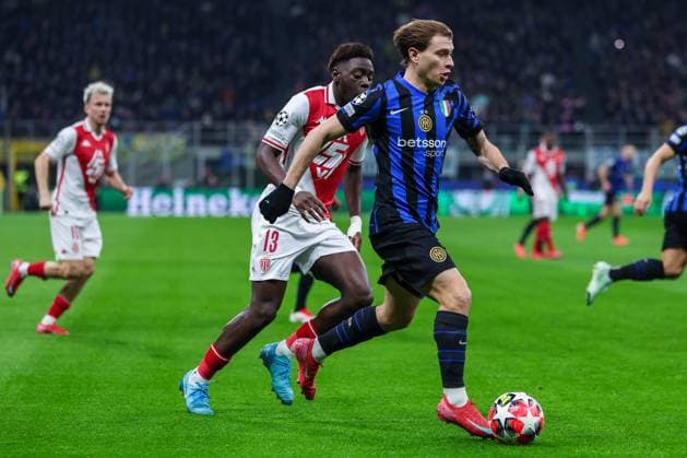 CALCIO - UEFA Champions League - Inter - FC Internazionale vs AS Monaco Nicolo Barella of FC Internazionale seen in action during UEFA Champions League 2024 25 League Phase - Matchday8 football match between FC Internazionale and AS Monaco FC at San Siro Stadium Milan Italy  Copyright: xIPAxSport ABACAx