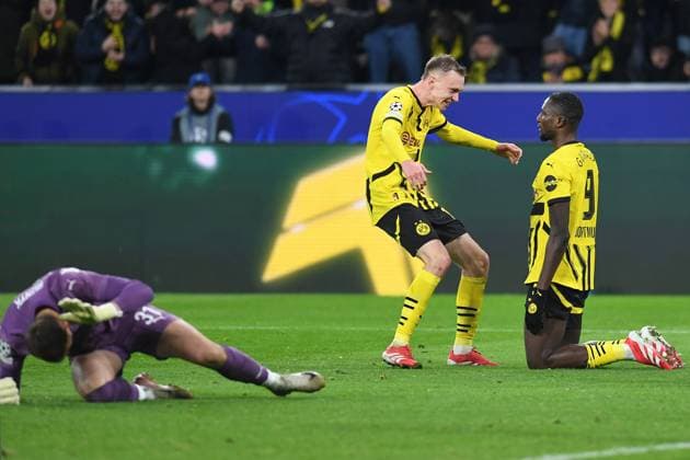Serhou Guirassy Borussia Dortmund celebrates after scoring his team™s second goal during the UEFA Champions League 2024 25 League Phase 8 matchday match between Borussia Dortmund and FC Shakhtar Donetsk, SIGNAL IDUNA PARK on January 29, 2025 in Dortmund, Germany, Germany Photo by Ralf Treese DeFodi Images Serhou Guirassy Borussia Dortmund celebrates after scoring his team™s second goal during the UEFA Champions League 2024 25 League Phase MD8 match between Borussia Dortmund and FC Shakhtar Donetsk at Signal Iduna Park on January 29, 2025 in Dortmund, Germany Photo by Ralf Treese DeFodi Images Defodi 521 BVBDON20250129 026 Defodi-521