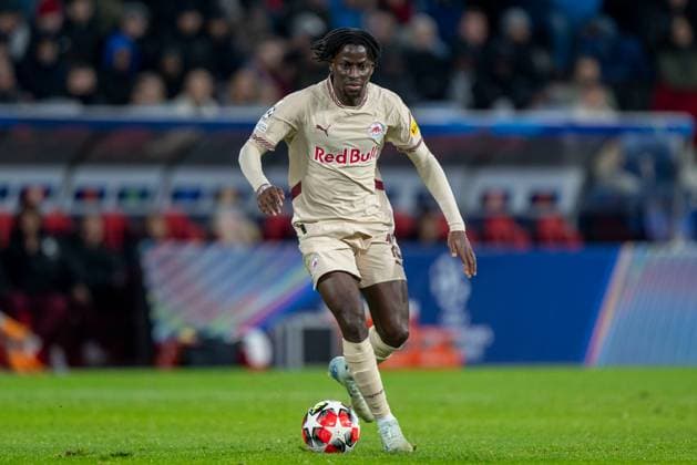 SOCCER - UEFA CL, RBS vs Atletico SALZBURG,AUSTRIA,29.JAN.25 - SOCCER - UEFA Champions League, Red Bull Salzburg vs Atletico Madrid. Image shows Mamady Diambou (RBS).  GEPAxpictures xWolfgangxKofler