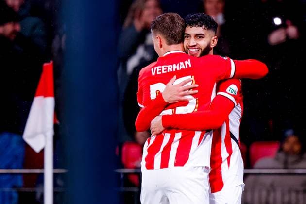 EINDHOVEN, 29-01-2025, Philips Stadium, UEFA Champions League season 2024 25, match between PSV and Liverpool FC, PSV player Ismael Saibari scores the 2-2 PSV - Liverpool  x27613613x Copyright: