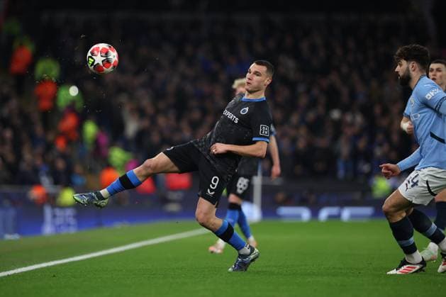 Manchester City v Club Brugge KV - UEFA Champions League 2024 25 League Phase MD8 Ferran Jutgla (Club Brugge) participates in the UEFA Champions League 2024 25 League Phase MD8 match between Manchester City and Club Brugge at the Etihad Stadium in Manchester, England, on January 29, 2025. Manchester Manchester United, ManU Kingdom  Copyright: xMIxNewsx originalFilename:fletcher-manchest250129_nplBm.jpg