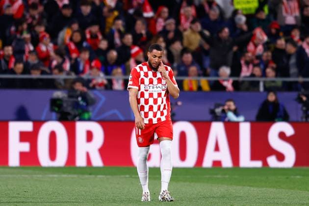 January 29, 2025, Girona, Madrid, SPAIN: Arnaut Danjuma of Girona FC celebrates a goal during the UEFA Champions League 2024 25 League Phase MD8 match between Girona FC and Arsenal FC at Estadio de Montilivi on January 29, 2025, in Girona, Spain. Girona SPAIN - ZUMAa181 20250129_zaa_a181_049 Copyright: xDennisxAgyemanx
