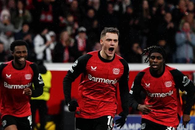 Football, UEFA Champions League 2024 2025, Bayer 04 Leverkusen Sparda Prag 29 01 2025 Bayarena Leverkusen, Florian Wirtz, Bayer 04 Leverkusen, Torjubelt
