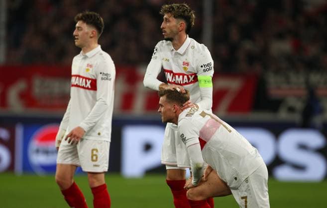 Karazora - Mittelstädt , Champions League , VfB Stuttgart-PSG Paris Saint Germain , Fußball , in der MHP Arena , Stuttgart , Baden-Württemberg , Deutschland . Januar 29, 2025 . Photo by: Davide Elias Ipa Photo Pressefoto DENL Copyright: xDavidexEliasx