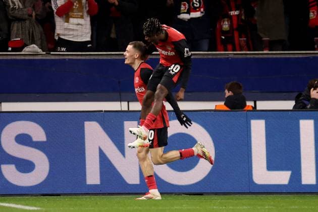 29 01 2025, xtstrx, Fußball UEFA Champions League, Bayer 04 Leverkusen Sparta Prague v l Torjubel nach dem Tor zum celebrating the goal celebrate 1 0 durch Florian Wirtz Bayer Leverkusen DFL DFB REGULATIONS PROHIBIT ANY USE OF PHOTOGRAPHS as IMAGE SEQUENCES and or QUASI VIDEO Leverkusen