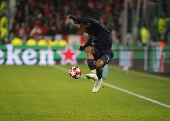 CALCIO - UEFA Champions League - Juventus FC vs SL Benfica Samuel Mbangula of Juventus FC during the Uefa Champions League, 2024 25 season, football match between Juventus FC and Benfica Lisbona on 29 January 2025 at Allianz Stadium, Turin, Italy. Photo Nderim Kaceli Turin Italy  Copyright: xIPAxSport ABACAx