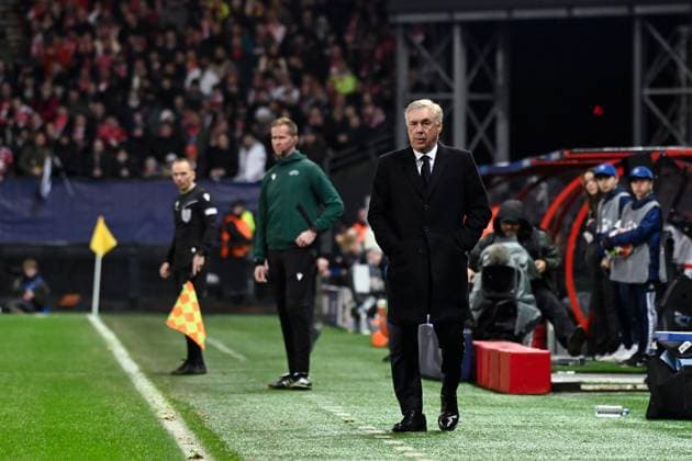 FOOTBALL : Brest vs Real Madrid - Ligue des Champions - 29 01 2025 Carlo Ancelotti ( Real Madrid coach ) during the UEFA Champions League match between Stade Brestois 29 and Real Madrid CF at Stade de Roudourou on January 29 , 2025 in Guingamp, France. ( Photo by Dante Badano PsnewZ ) - GuingampFrance  Copyright: xDantexBadanox