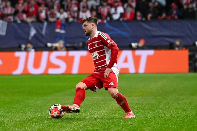 FOOTBALL : Brest vs Real Madrid - Ligue des Champions - 29 01 2025 Hugo MAGNETTI ( 8 - Brest ) during the UEFA Champions League match between Stade Brestois 29 and Real Madrid CF at Stade de Roudourou on January 29 , 2025 in Guingamp, France. ( Photo by Dante Badano PsnewZ ) - GuingampFrance  Copyright: xDantexBadanox