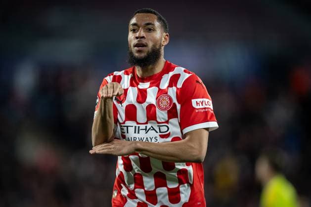 Arnaut Danjuma Girona FC celebrates during a UEFA Champions League match between Girona FC and Arsenal FC at Estadi Municipal de Montilivi in Girona, Girona, Spain, on January 29 2025 Photo by Felipe Mondino Copyright: x@FELIPExMONDINOx