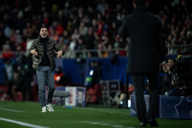 Head Coach Michel Sanchez Girona FC gestures during a UEFA Champions League match between Girona FC and Arsenal FC at Estadi Municipal de Montilivi in Girona, Girona, Spain, on January 29 2025 Photo by Felipe Mondino Copyright: x@FELIPExMONDINOx