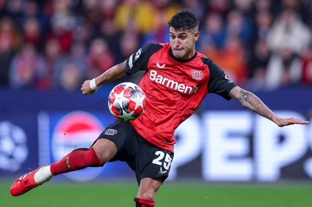 29 01 2025, Football, Bayer 04 Leverkusen AC Sparta Prague, UEFA Champions League, Matchday 8, BayArena, Season 2024 2025 Exequiel Palacios Bayer04 Leverkusen 25 North Rhine-Westphalia Germany