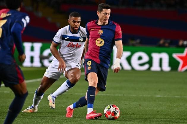 Foto IPP MiMa Barcellona 29 01 2025 Calcio UEFA Champions League 2024 2025 FC Barcellona - Atalanta BC nella foto Robert Lewandowski FC Barcelona, Barca Italy Photo Press - World Copyright Barcelona italy Espana ITALY  Copyright: xR4924_italyphotopressx