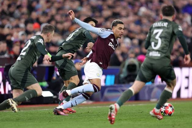 Aston Villa gegen Celtic FC 29. Januar 2025, Aston UEFA Champions League Fußball Aston Villa gegen Celtic Morgan Rogers von Aston Villa Foto Charlotte Wilson Abseits Aston UK  Copyright: xCharlottexWilsonx xOffsidexOffside