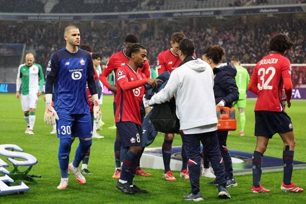FOOTBALL : LOSC Lille vs Feyenoord - Ligue des Champions - 29 01 2025 Equipe du LOSC Lille lors du match LOSC Lille vs Feyenoord, Ligue des Champions, Decathlon Arena stade Pierre Mauroy Villeneuve d Ascq, le 29 janvier 2025 - photo Laurent Sanson PsnewZ  Copyright: xLaurentxSANSONx xPsnewZx