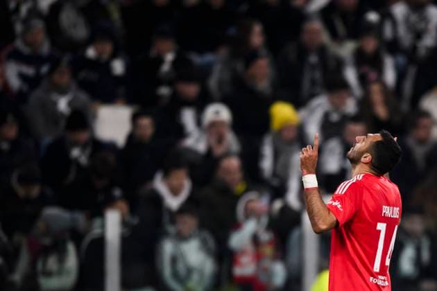 Juventus FC v SL Benfica - UEFA Champion League Vangelis Pavlidis of SL Benfica celebrates after scoring a goal during the UEFA Champions League 2024 25 league phase football match between Juventus FC and SL Benfica. Turin Italy Copyright: xNicolòxCampox