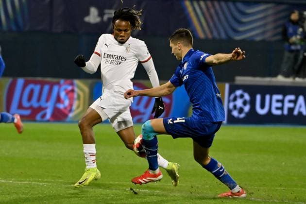 Zagreb, Croatia, January 29th 2024: Rafael Leao of Milan (R) in action against Raul Torrente of Dinamo Zagreb (R) during the UEFA Champions League, League phase, match between Dinamo Zagreb and Milan at Stadium Maksimir, Zagreb, Croatia. (Igor Kupljenik SPP) Copyright: xIgorxKupljenikx xSPPx spp-en-IgKuSp-IK3_2289