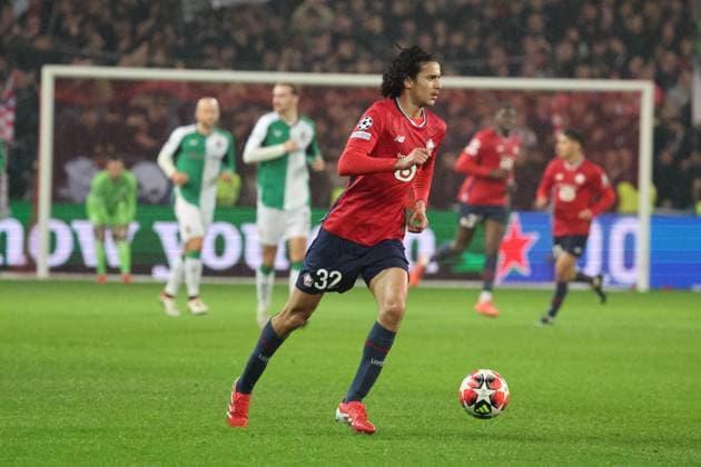 FOOTBALL : LOSC Lille vs Feyenoord - Ligue des Champions - 29 01 2025 Ayyoub BOUADDI (LOSC Lille) lors du match LOSC Lille vs Feyenoord, Ligue des Champions, Decathlon Arena stade Pierre Mauroy Villeneuve d Ascq, le 29 janvier 2025 - photo Laurent Sanson PsnewZ  Copyright: xLaurentxSANSONx xPsnewZx