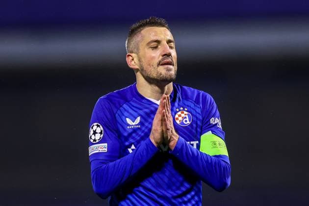 GNK Dinamo v AC Milan - UEFA Champions League 2024 25 League Phase MD8 Arijan Ademi of Dinamo Zagreb reacts during the UEFA Champions League 2024 25 League Phase MD8 match between GNK Dinamo and AC Milan at Maksimir Stadium on January 29, 2025. in Zagreb, Croatia.  LukaxStanzl PIXSELL