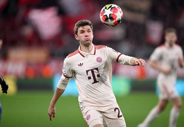 FOOTBALL CHAMPIONS LEAGUE SEASON 2024 2025 Preliminary Round 8 Matchday FC Bayern Muenchen Slovan Bratislava 29 01 2025 Thomas Mueller FC Bayern Muenchen