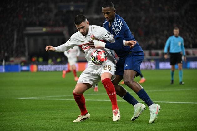 29 01 2025, xjhx, Football UEFA Champions League, VfB Stuttgart Paris St Germain v l Deniz Undav VfB Stuttgart Ousame Dembele PSG Paris St Germain duel, action, action, battle for the ball DFL DFB REGULATIONS PROHIBIT ANY USE OF PHOTOGRAPHS as IMAGE SEQUENCES and or QUASI VIDEO Stuttgart