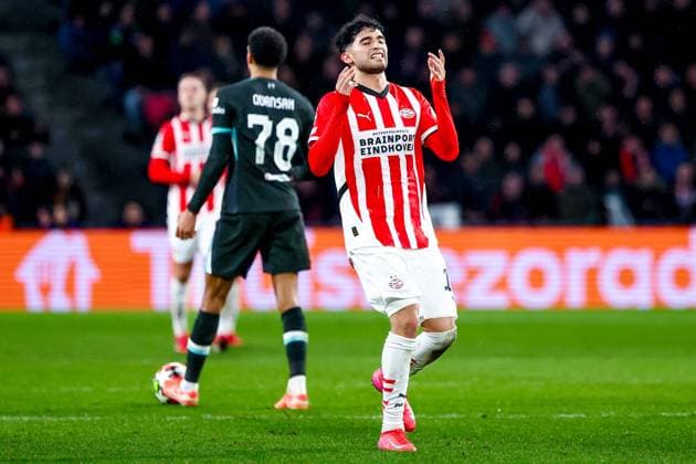 EINDHOVEN, 29-01-2025, Philips Stadium, UEFA Champions League season 2024 25, match between PSV and Liverpool, PSV player Ricardo Pepi PSV - Liverpool  x27614368x Copyright: