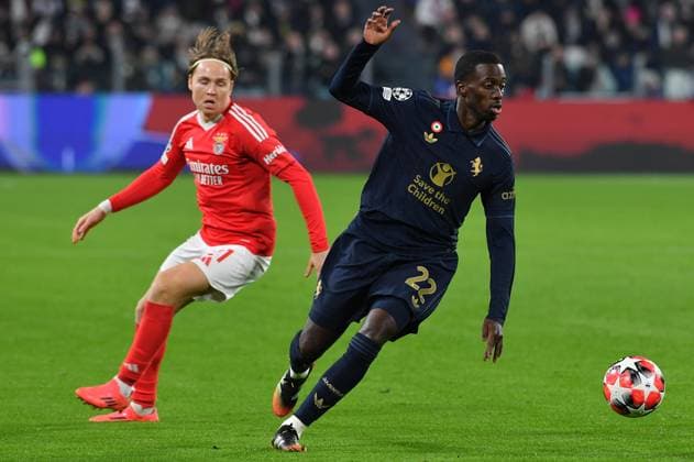 Foto IPP Massimo Rana Torino 29-01-2025 Calcio Champions League 2024 2025 Juventus-Benfica nella foto timothy weah Italy Photo Press - World Copyright italy ITALY  Copyright: xR4924_italyphotopressx